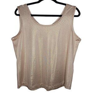 Chico's Shimmer Gold Metallic Tank Top Shell Layering L 12